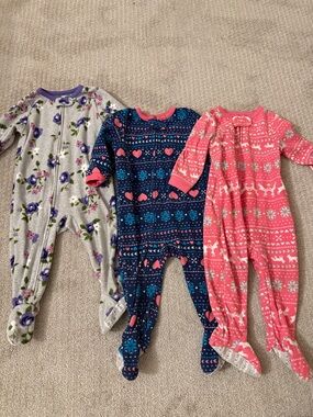 Carter's Floral, Navy & Coral Kids' Footed One-Piece Pajama Set